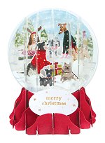 Christmas Pups<br>2026 Pop-Up Snow Globe Card